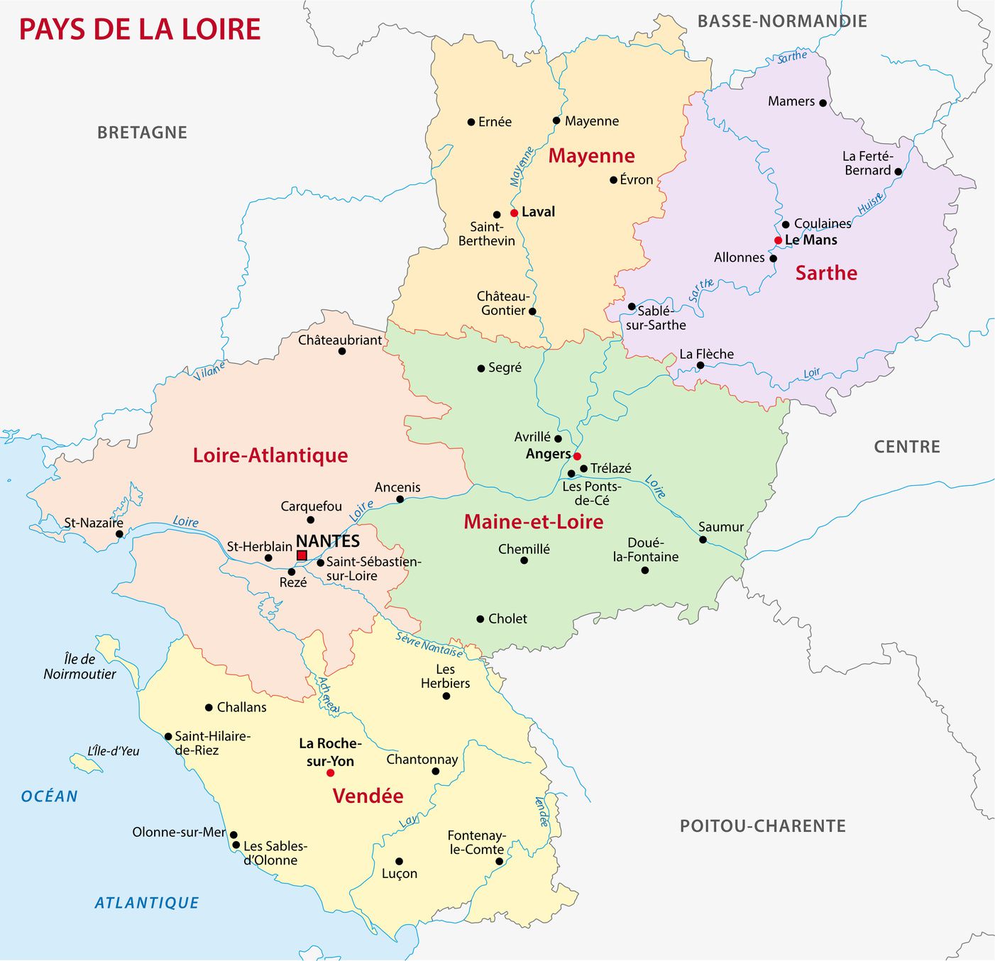 Carte de Pays de la Loire